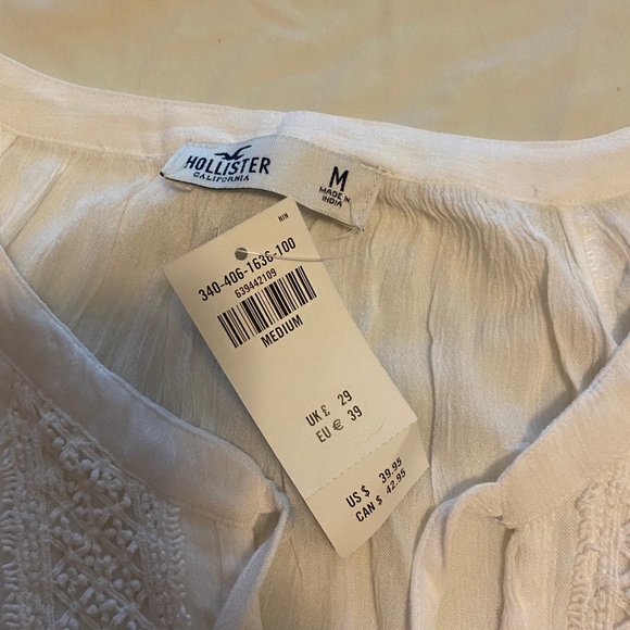 Hollister Tops Nwt Hollister White Blouse Poshmark